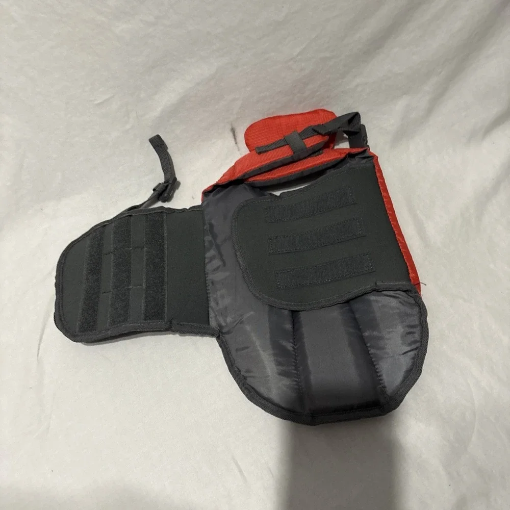 Dog Life Jacket Size Small Orange/Grey Swimming Boating Water Floatation Aid